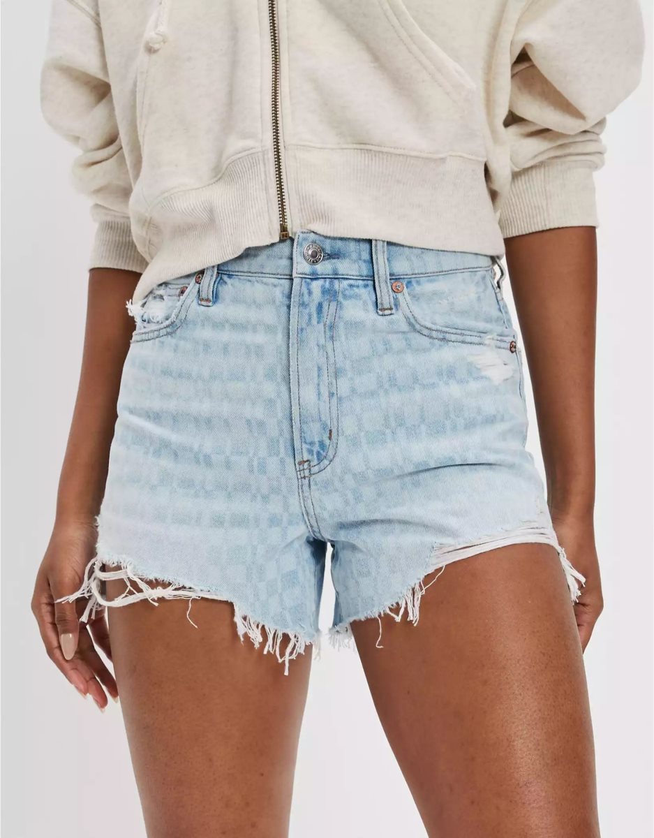 American Eagle AE Denim Highest Taille '90s Boyfriend GolfShorts Damen Hellindigo | ARQCK1869