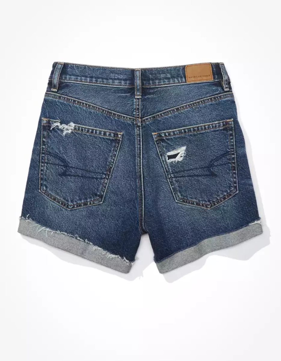 American Eagle AE Denim Highest Taille '90s Boyfriend GolfShorts Damen Dunkelindigo | IZOFN9728