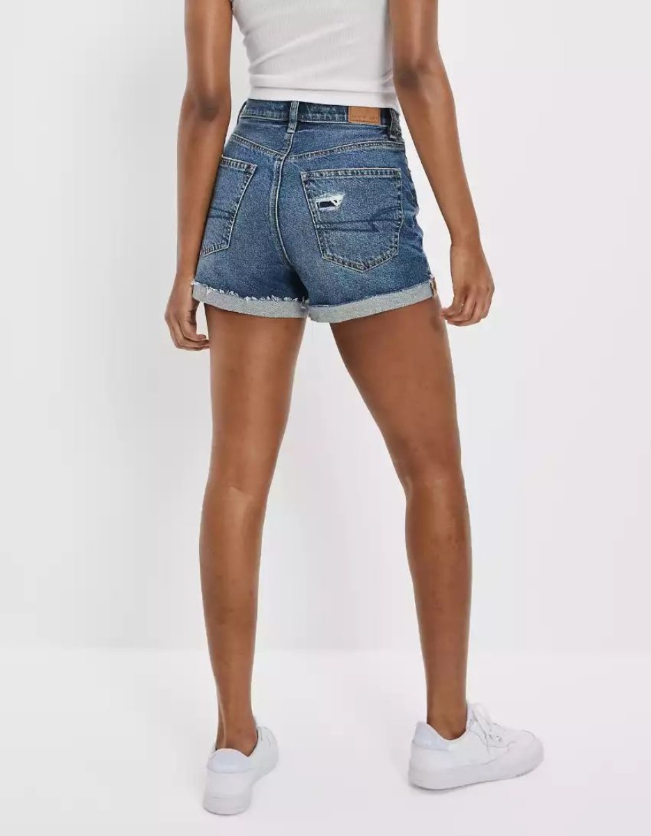 American Eagle AE Denim Highest Taille \'90s Boyfriend GolfShorts Damen Dunkelindigo | IZOFN9728