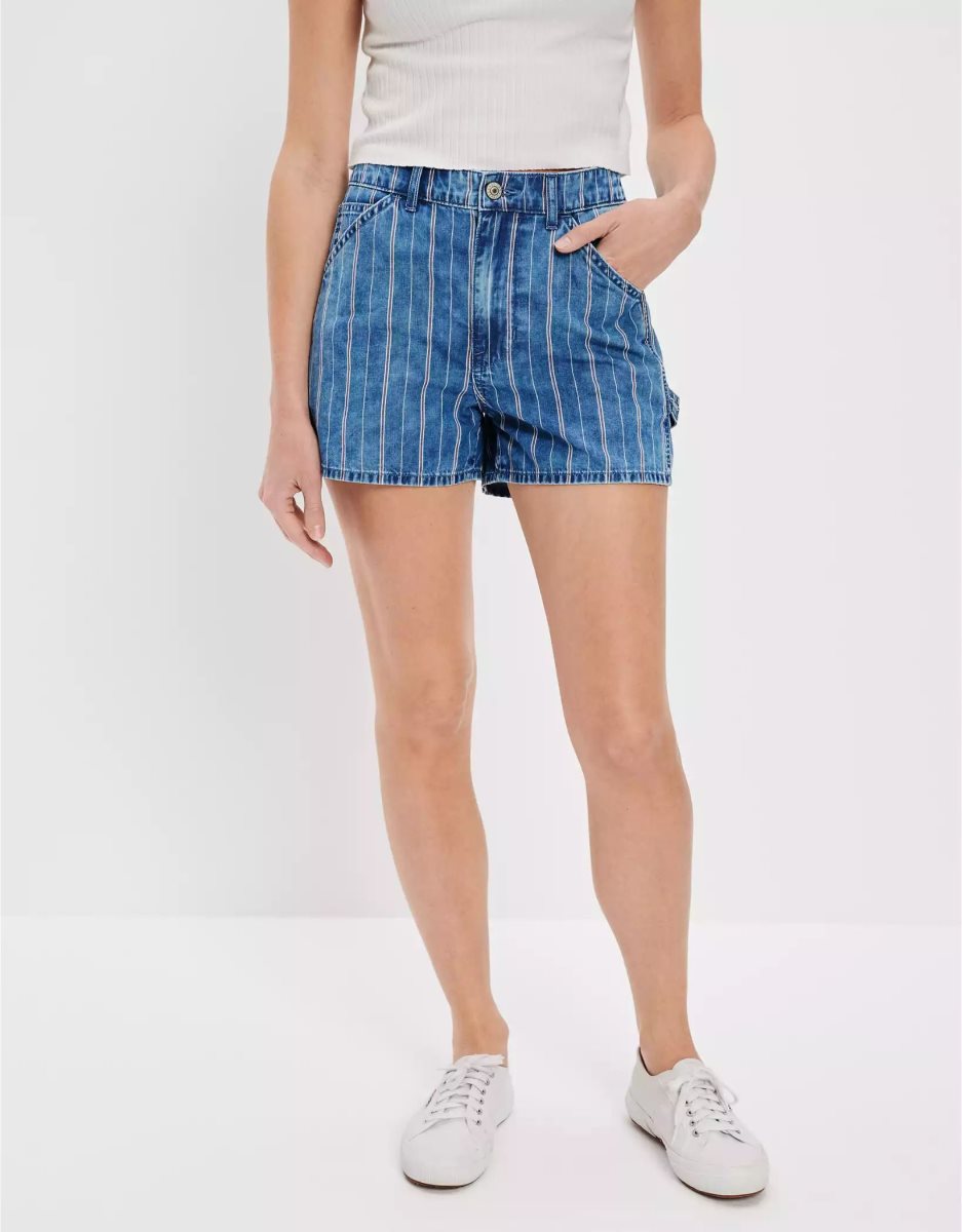 American Eagle AE Denim Highest Taille '90s Boyfriend GolfShorts Damen Indigo | SAQKT7540