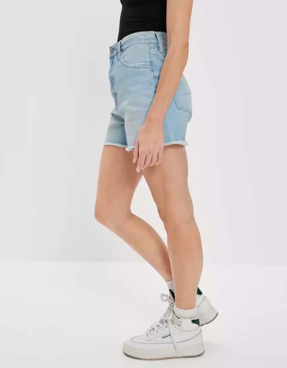 American Eagle AE Denim Highest Taille '90s Boyfriend GolfShorts Damen Hellindigo | UVZPQ6357