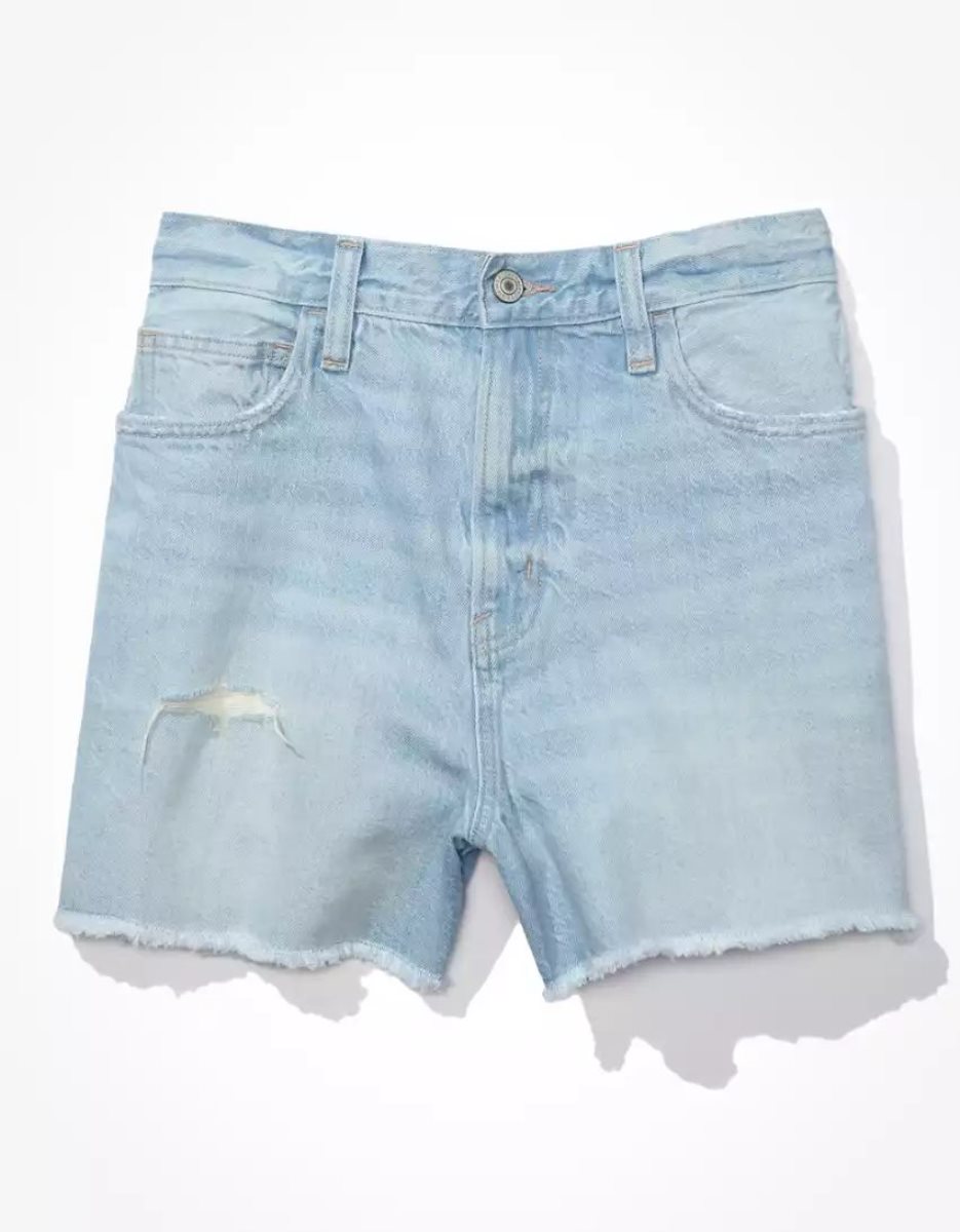 American Eagle AE Denim Highest Taille '90s Boyfriend GolfShorts Damen Hellindigo | UVZPQ6357