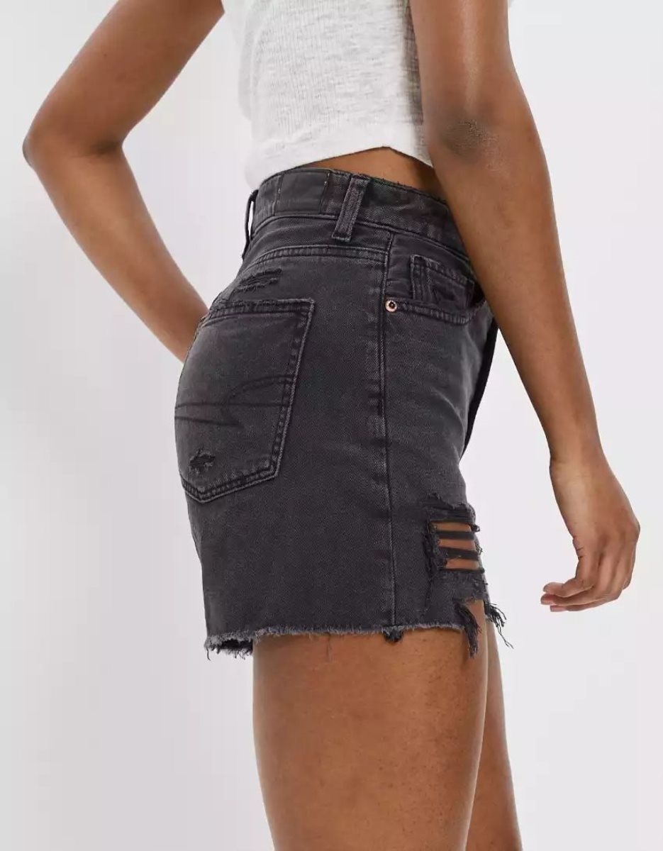 American Eagle AE Denim Highest Taille Baggy GolfShorts Damen Schwarz | CGZEW6493