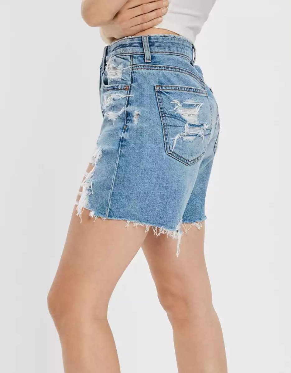 American Eagle AE Denim Highest Taille Baggy GolfShorts Damen Hellwaschen | QAPCR0842