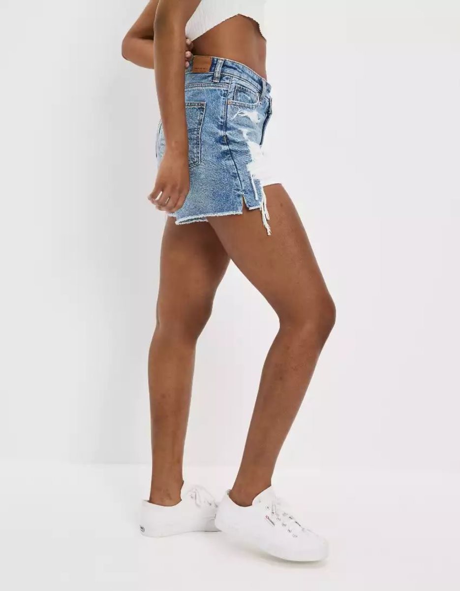 American Eagle AE Denim Highest Taille Baggy GolfShorts Damen Indigo | WZVOE1074