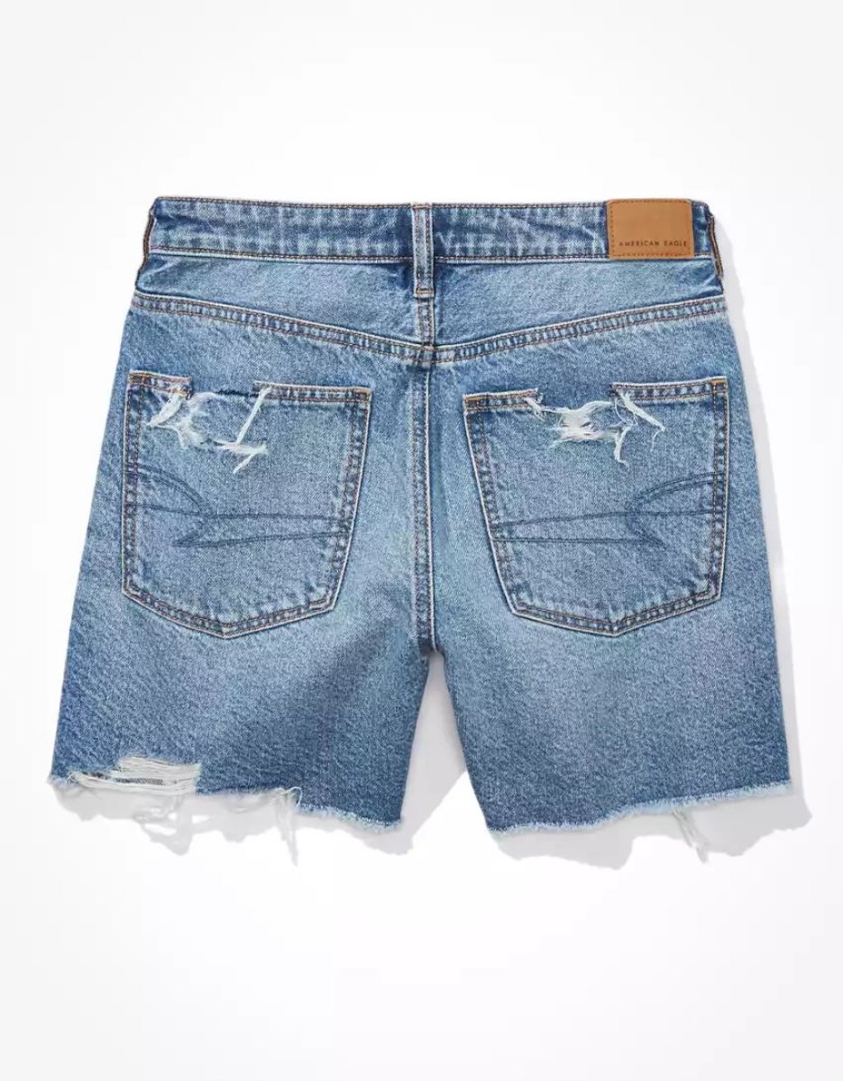 American Eagle AE Denim Highest Taille Baggy GolfShorts Damen Indigo | WZVOE1074