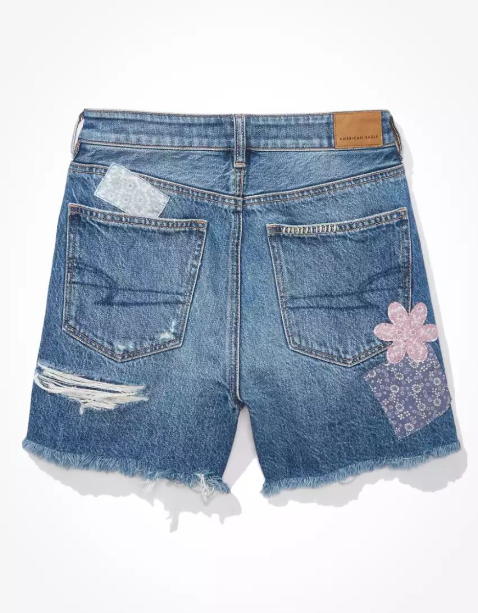 American Eagle AE Denim Highest Taille Baggy GolfShorts Damen Indigo | ZTOMC9530