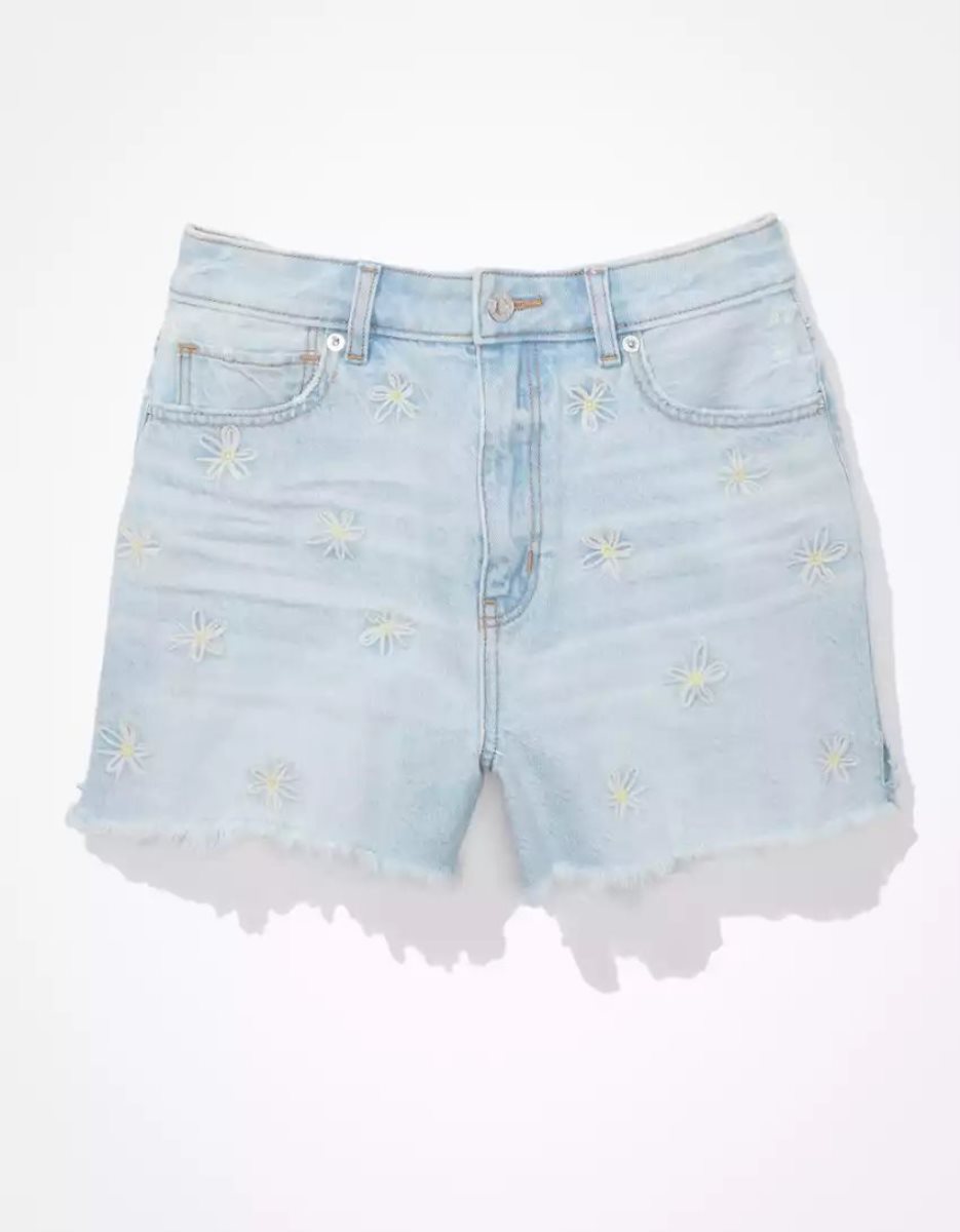 American Eagle AE Denim Mom GolfShorts Damen Hellindigo | IDNZX3514