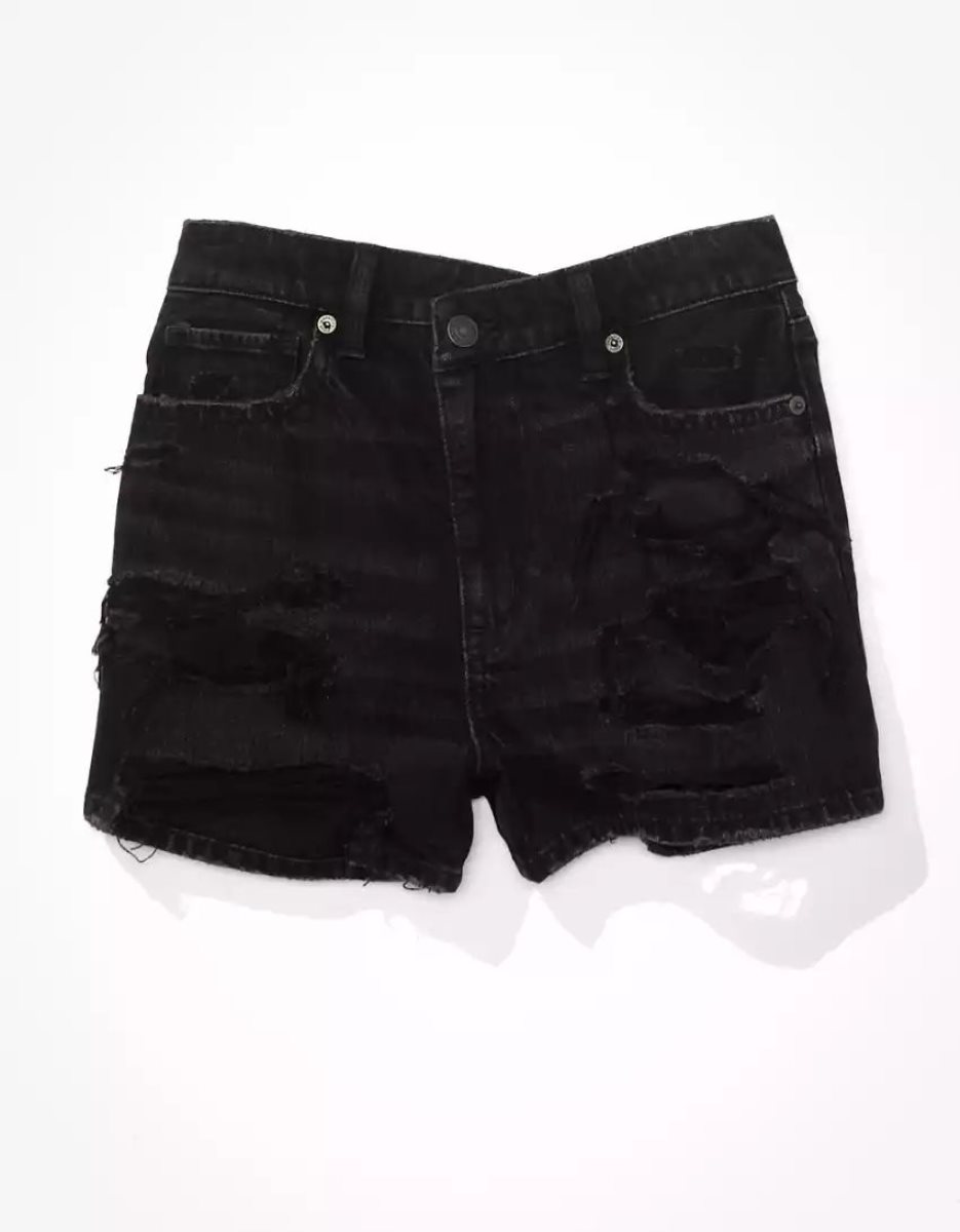 American Eagle AE Denim Mom GolfShorts Damen Schwarz | OYMLU0937