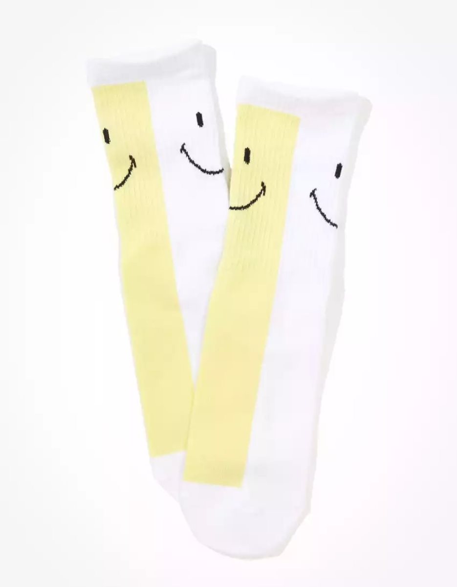 American Eagle AE Double Smiley '90s Crew Sock Socken Damen Mehrfarbig | ECKVZ1065