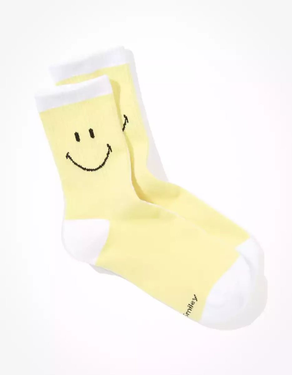 American Eagle AE Double Smiley '90s Crew Sock Socken Damen Mehrfarbig | ECKVZ1065