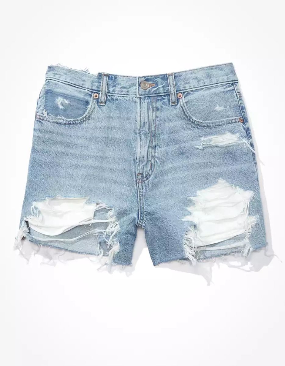 American Eagle AE Dreamy Drape Denim Highest Taille '90s Boyfriend GolfShorts Damen Hellwaschen | UJXPS2356