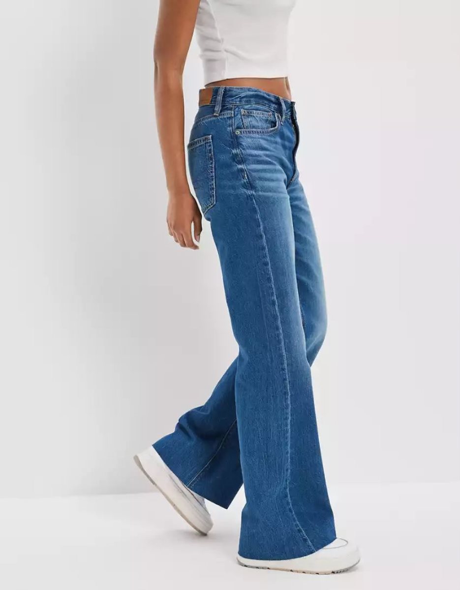 American Eagle AE Dreamy Drape Low-Rise Baggy Flare Jeans Damen Mehrfarbig | KWIGJ3768