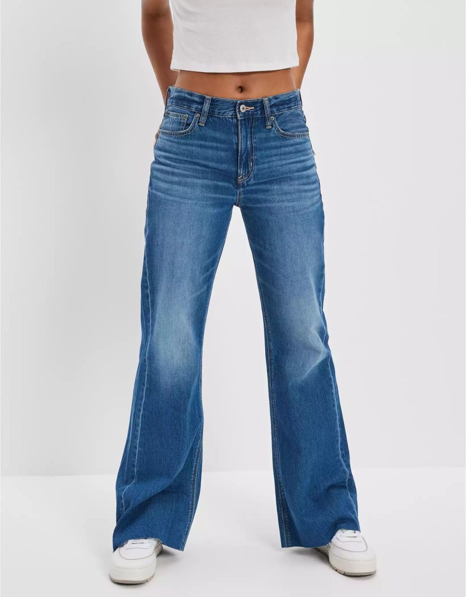 American Eagle AE Dreamy Drape Low-Rise Baggy Flare Jeans Damen Mehrfarbig | KWIGJ3768