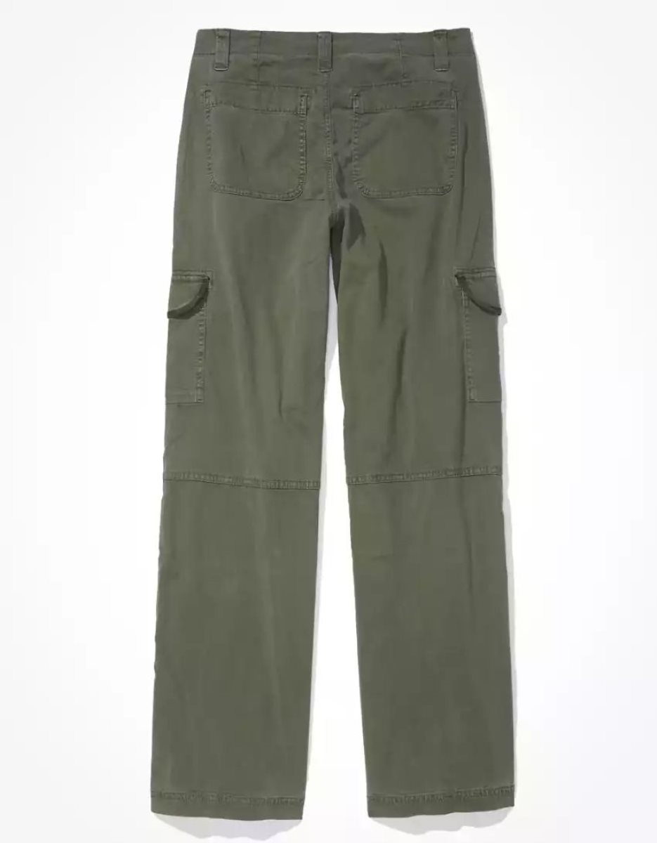 American Eagle AE Dreamy Drape Stretch Super High-Waisted Cargo Baggy Weite-Leg Pant Jeans Damen Olivgrün | BXRIF3760