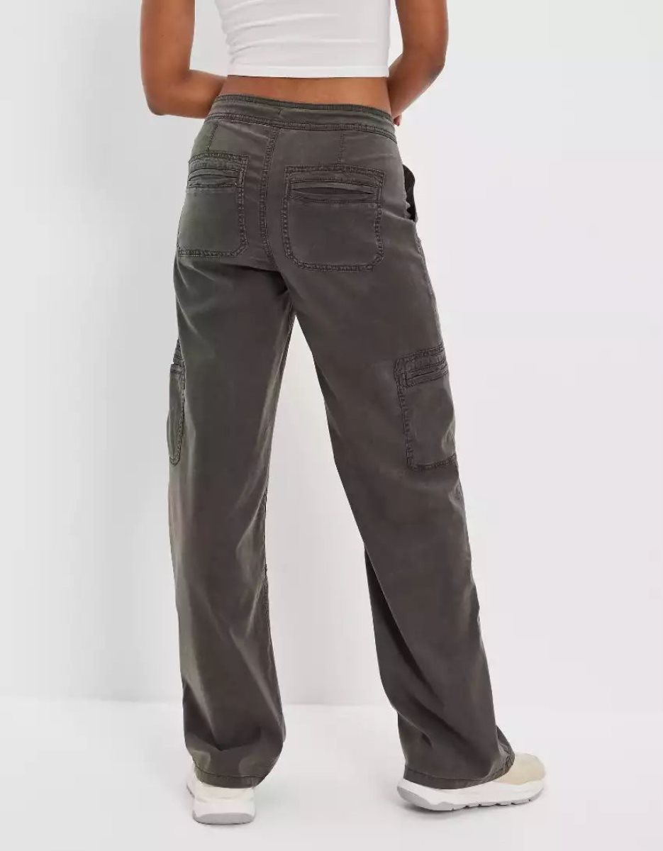 American Eagle AE Dreamy Drape Stretch Super High-Waisted Baggy Weite-Leg Pant Jeans Damen Grau | JPGYR9374