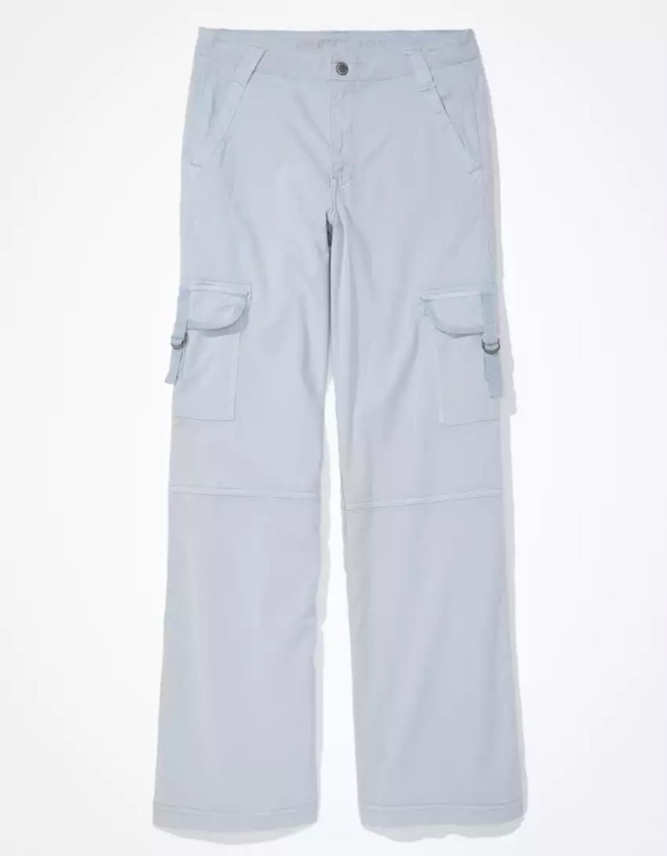 American Eagle AE Dreamy Drape Stretch Super High-Waisted Cargo Baggy Weite-Leg Pant Jeans Damen Blau | VZLGH7895