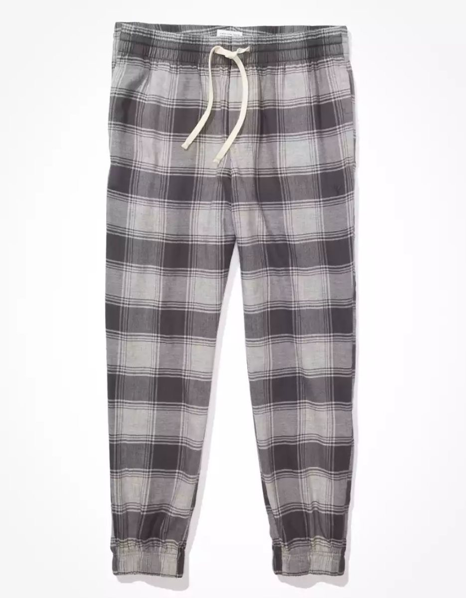 American Eagle AE Flannel Joggers Loungewear Herren Grau | EJAOZ9426