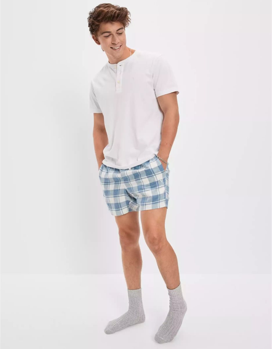 American Eagle AE Flannel Shorts Loungewear Herren Weiß | OEKZH6741