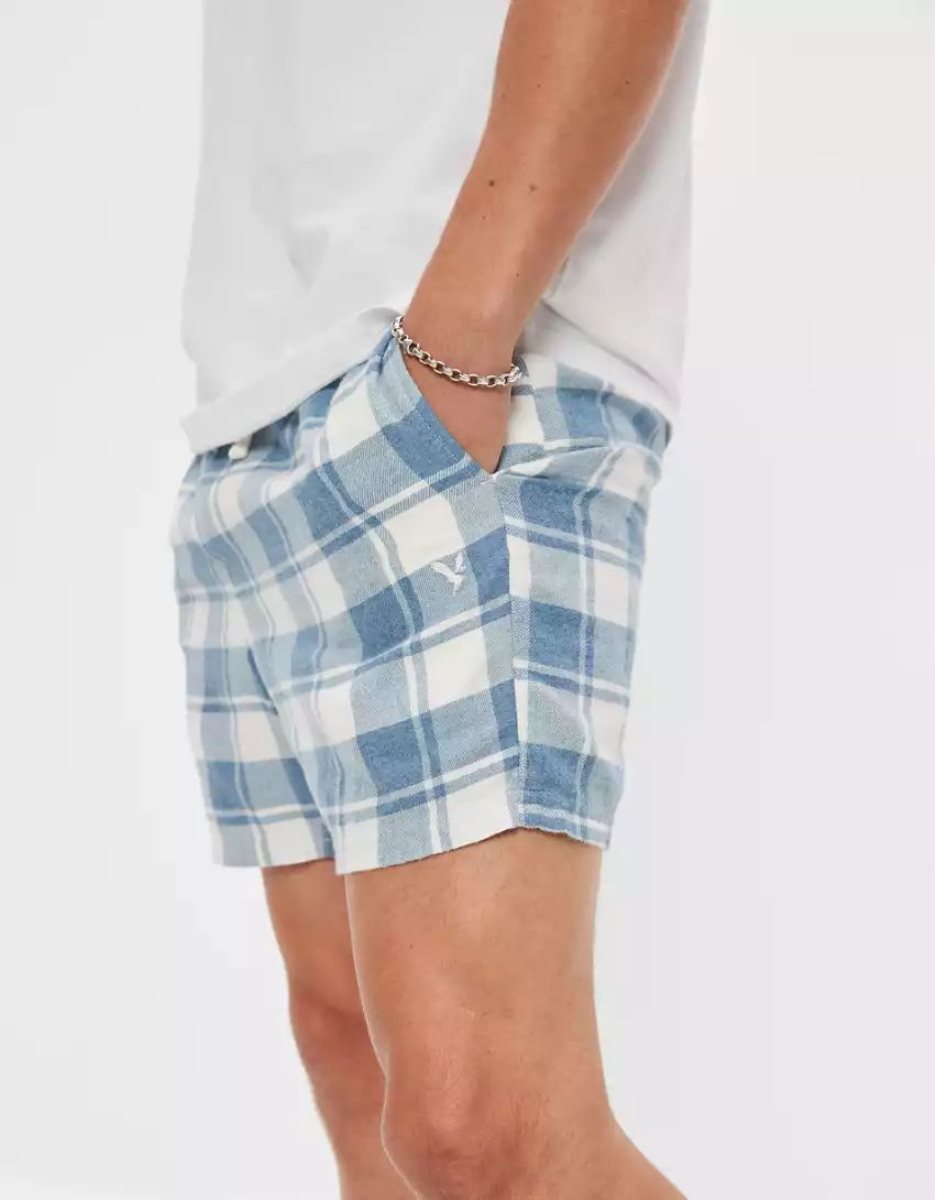 American Eagle AE Flannel Shorts Loungewear Herren Weiß | OEKZH6741