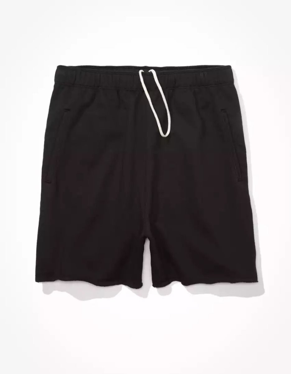 American Eagle AE Fleece Baggy GolfShorts Damen Schwarz | AIYBT5640