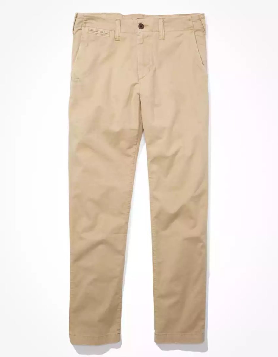 American Eagle AE Flex Original Gerade Lived-In Khaki Hose Herren Hellkhaki | DSHWK3914