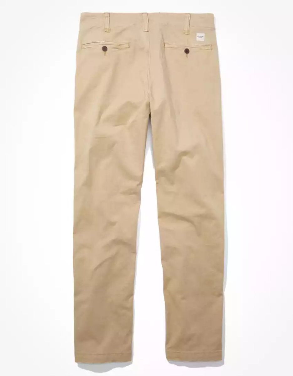 American Eagle AE Flex Original Gerade Lived-In Khaki Hose Herren Hellkhaki | DSHWK3914