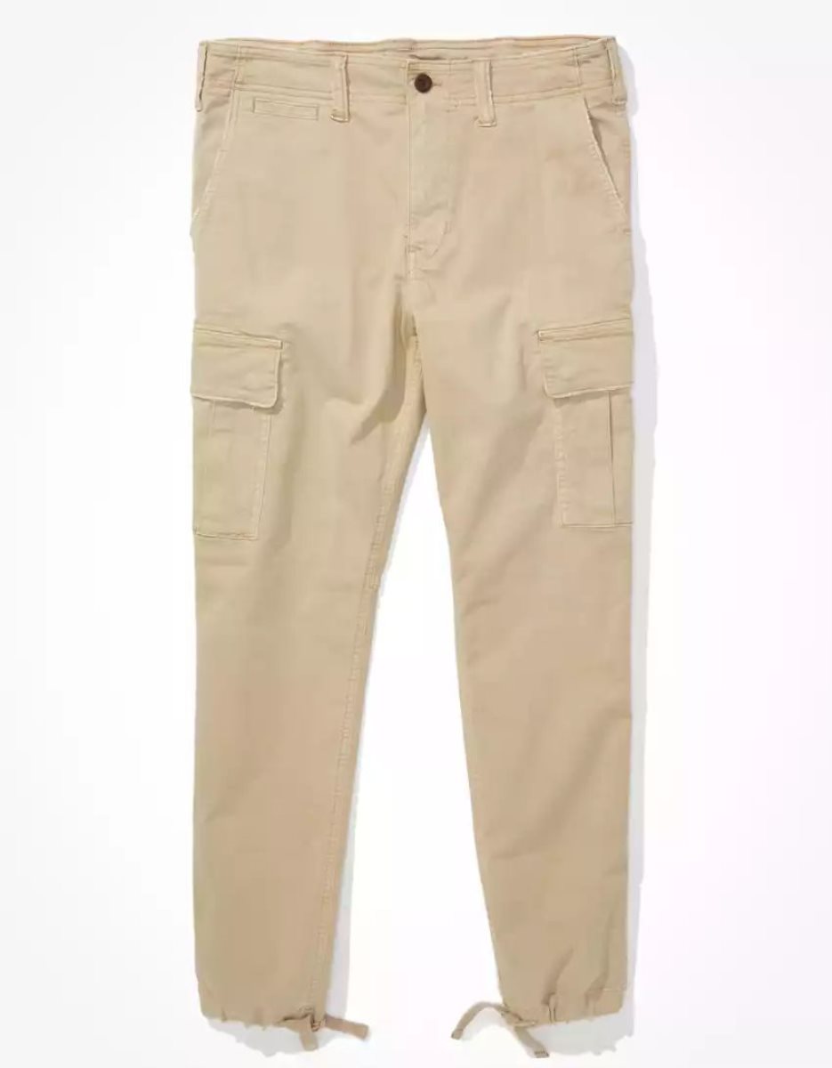 American Eagle AE Flex Original Gerade Lived-In Cargo Hose Herren Hellkhaki | OBDJX6934