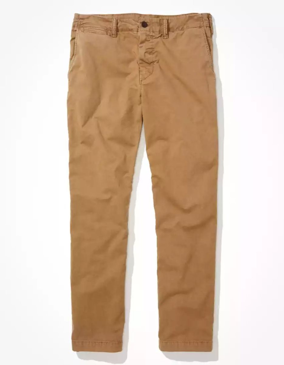 American Eagle AE Flex Relaxed Gerade Khaki Hose Herren Khaki | KVHNE8935