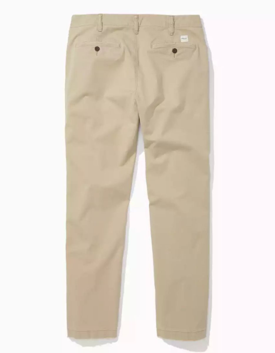 American Eagle AE Flex Relaxed Gerade Lived-In Khaki Hose Herren Hellkhaki | HMIPO0958