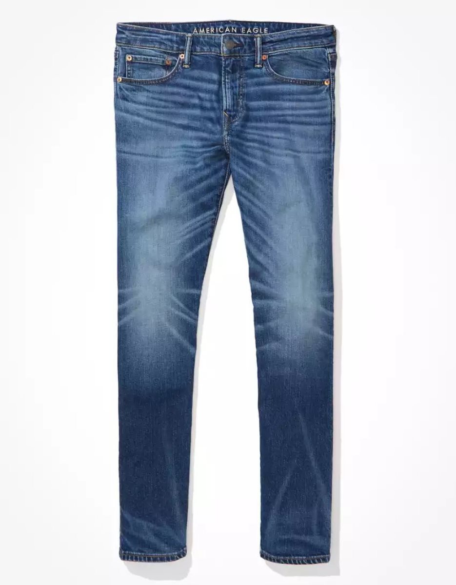 American Eagle AE Flex Slim Gerade Jeans Herren Blau | WULOY4673