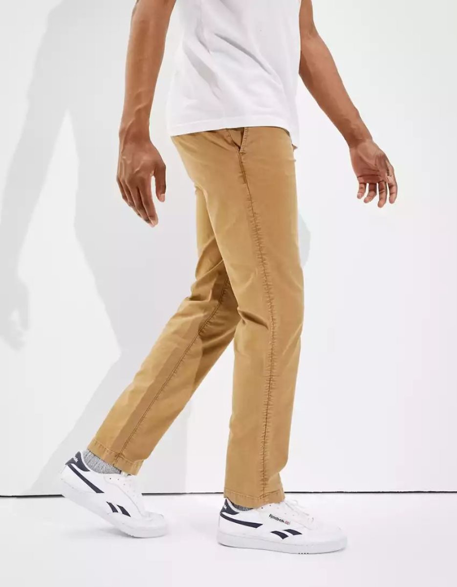 American Eagle AE Flex Slim Gerade Khaki Hose Herren Khaki | YTLRX1590