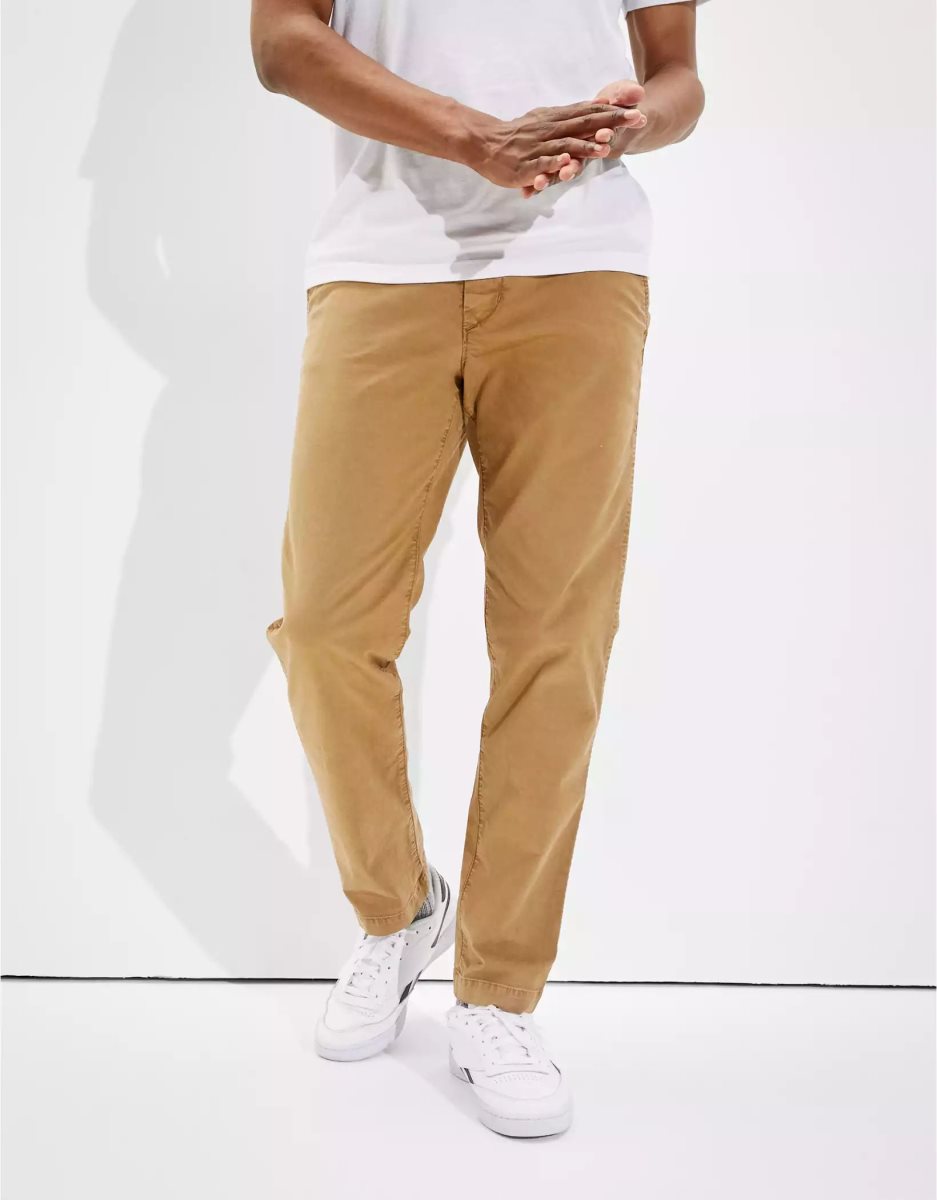 American Eagle AE Flex Slim Gerade Khaki Hose Herren Khaki | YTLRX1590