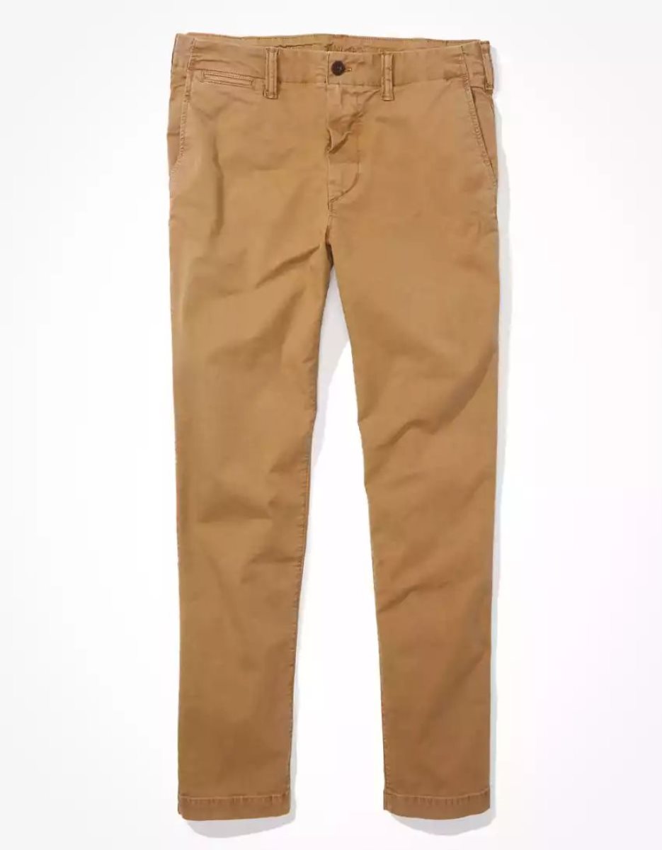 American Eagle AE Flex Slim Gerade Khaki Hose Herren Khaki | YTLRX1590