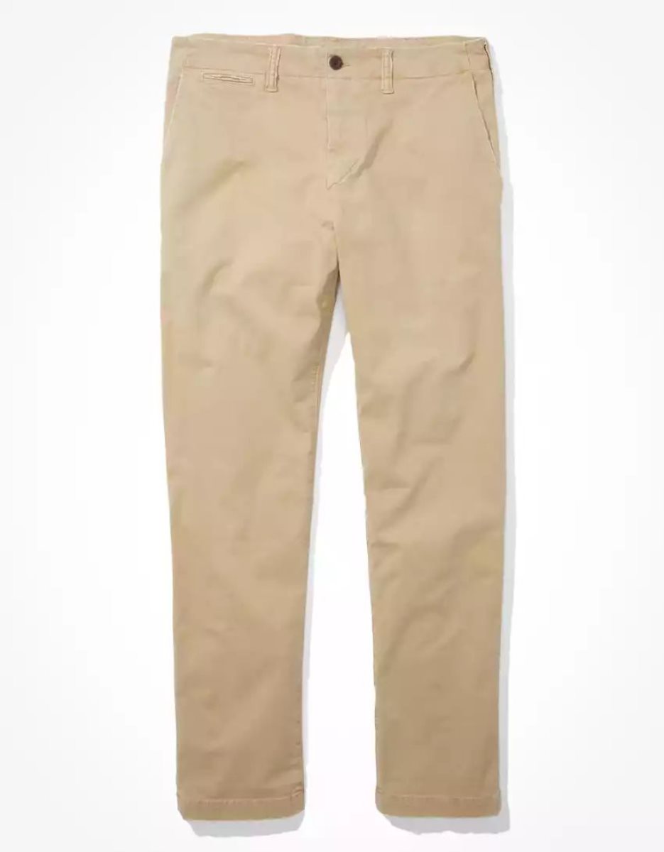 American Eagle AE Flex Turn Gerade Lived-In Khaki Hose Herren Hellkhaki | YDATE2148