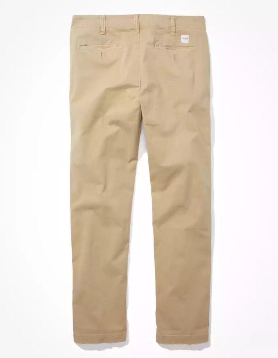 American Eagle AE Flex Turn Gerade Lived-In Khaki Hose Herren Hellkhaki | YDATE2148