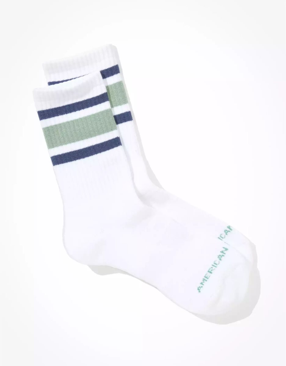 American Eagle AE Gestreift Crew Socken Herren Mintfarben | EKQOD7935