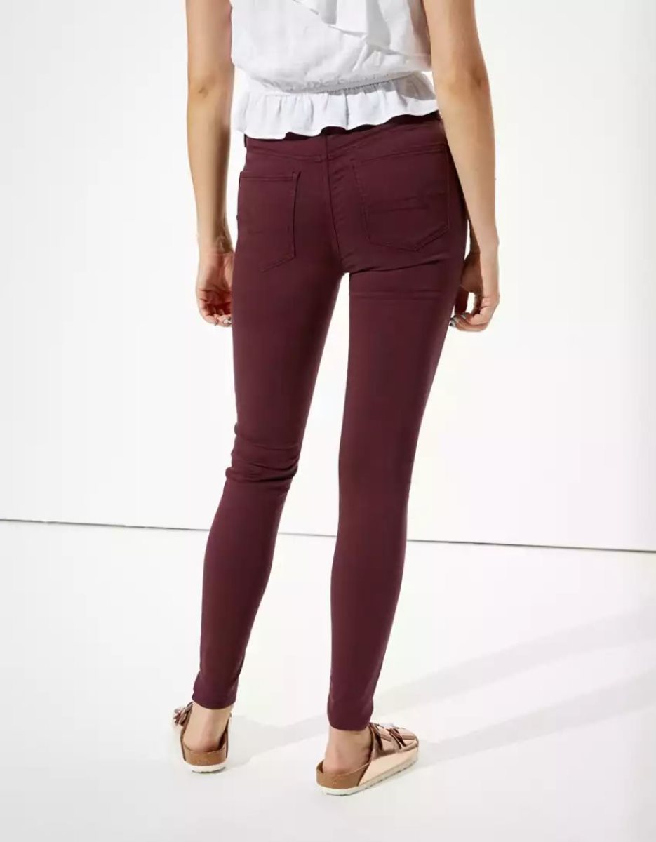 American Eagle AE High-Waisted Jegging Jeans Damen Bordeaux | JRVND1763