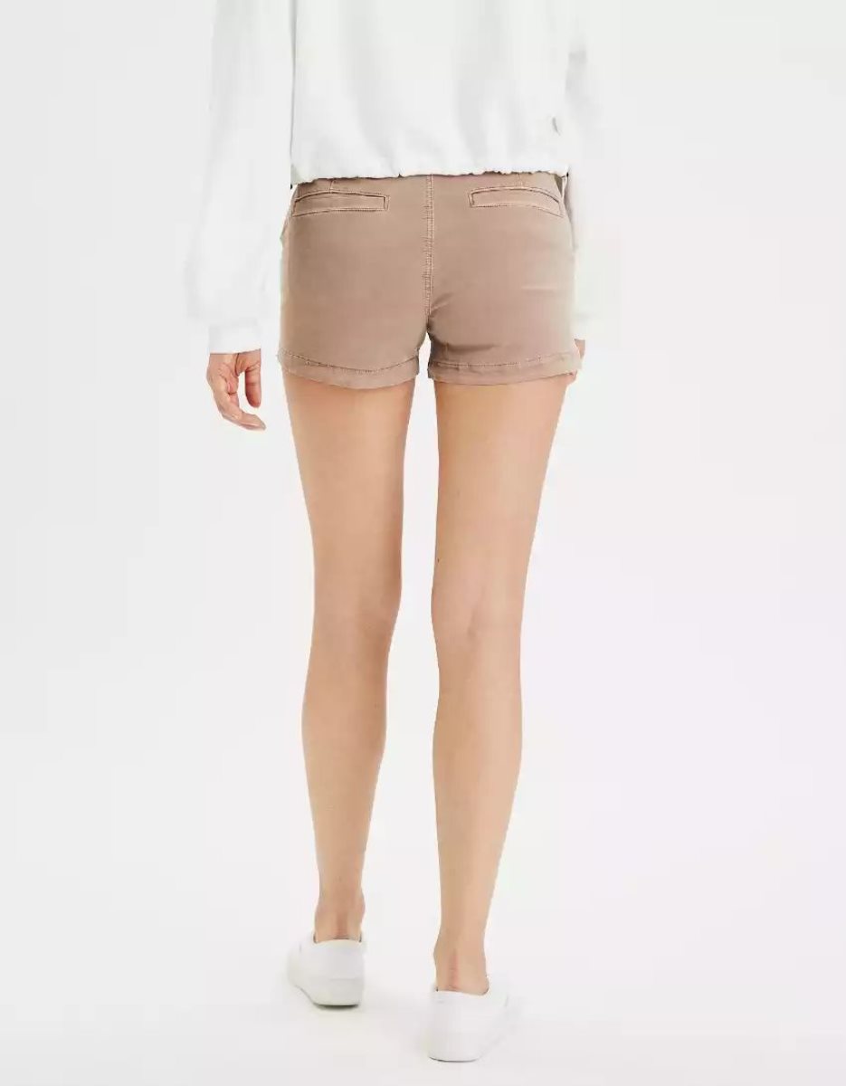 American Eagle AE High-Waisted Khaki GolfShorts Damen Grau Braun | CJYEG3645