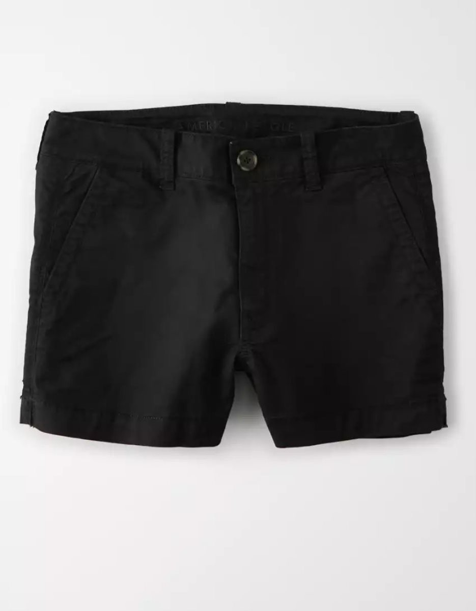 American Eagle AE High-Waisted Khaki GolfShorts Damen Schwarz | NETYH9756