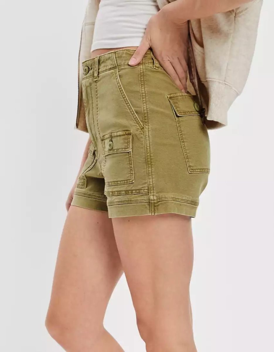 American Eagle AE Highest Taille '90s Boyfriend Cargo GolfShorts Damen Grün | LDFBJ8394