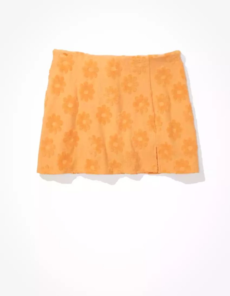 American Eagle AE It Knit Floral GolfSkirts Damen Orange | FPUSC8760