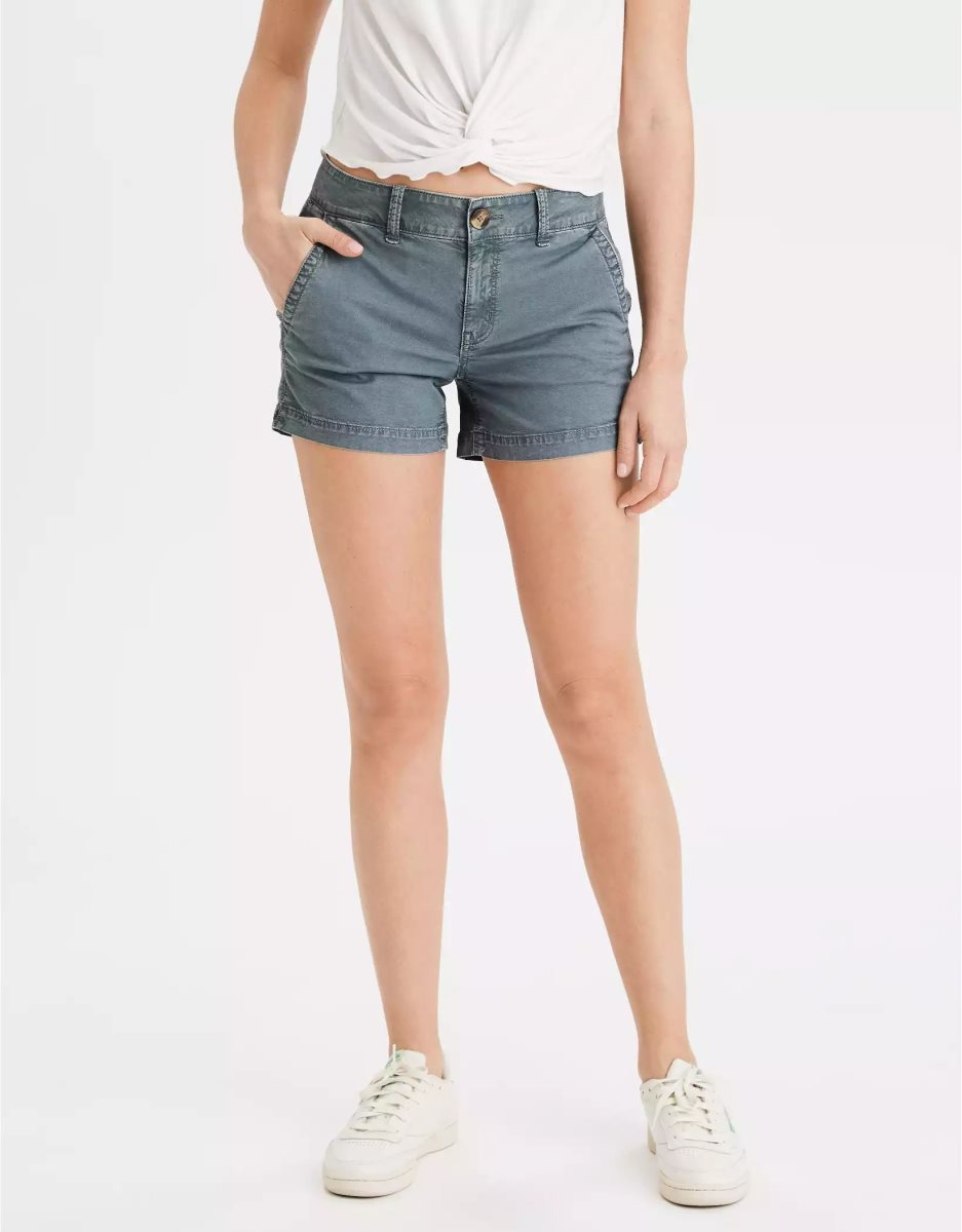 American Eagle AE Khaki Midi GolfShorts Damen Blau | GEUPI4216