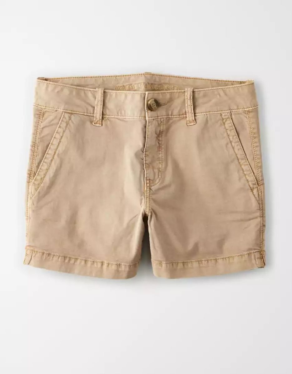 American Eagle AE Khaki Midi GolfShorts Damen Grau Braun | VRMAZ3810