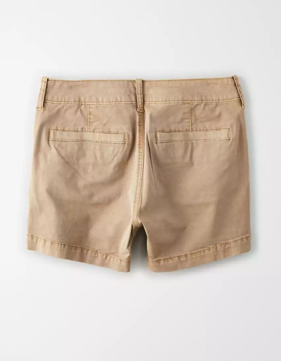 American Eagle AE Khaki Midi GolfShorts Damen Grau Braun | VRMAZ3810