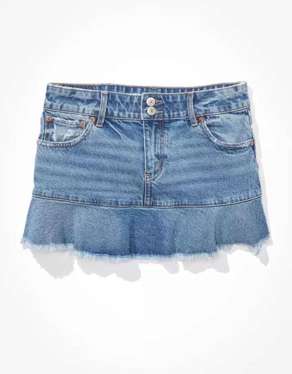 American Eagle AE Low-Rise Denim Mini GolfSkirts Damen Waschen | QXEYR7165