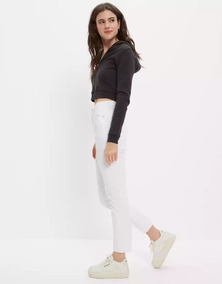 American Eagle AE Mom Jeans Damen Weiß | DUYEB5493