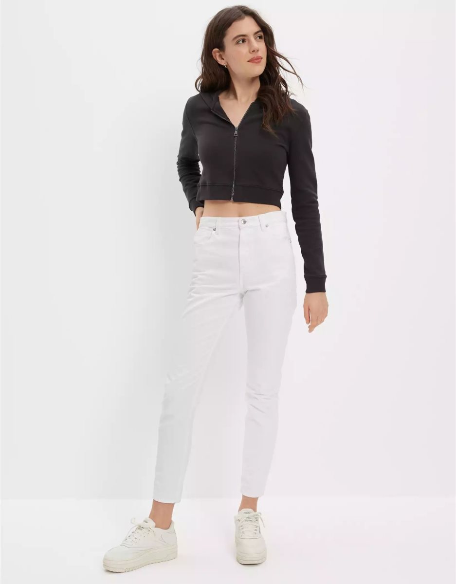 American Eagle AE Mom Jeans Damen Weiß | DUYEB5493