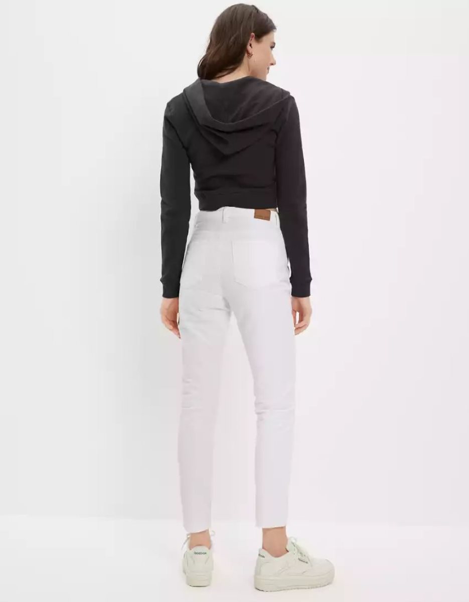 American Eagle AE Mom Jeans Damen Weiß | DUYEB5493