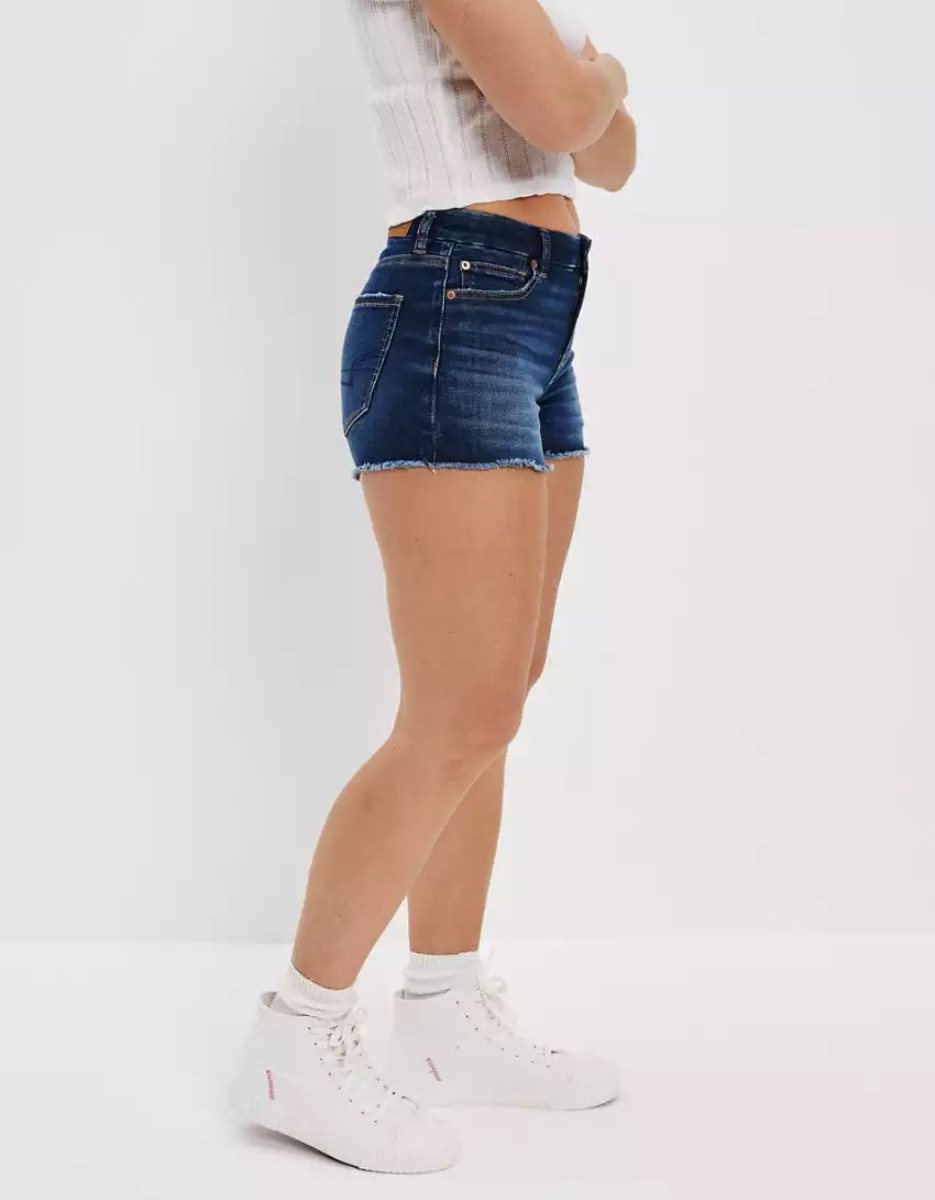 American Eagle AE Ne(x)t Level Curvy High-Waisted Denim GolfShorts Damen Dunkelindigo | GDTCV6750